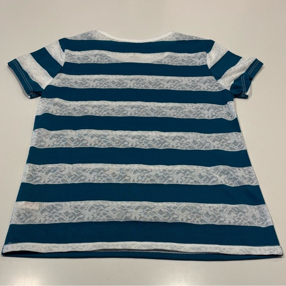 Girl’s Arizona Jean Company striped short sleeve top Size Medium NWOT - Picture 2 of 10